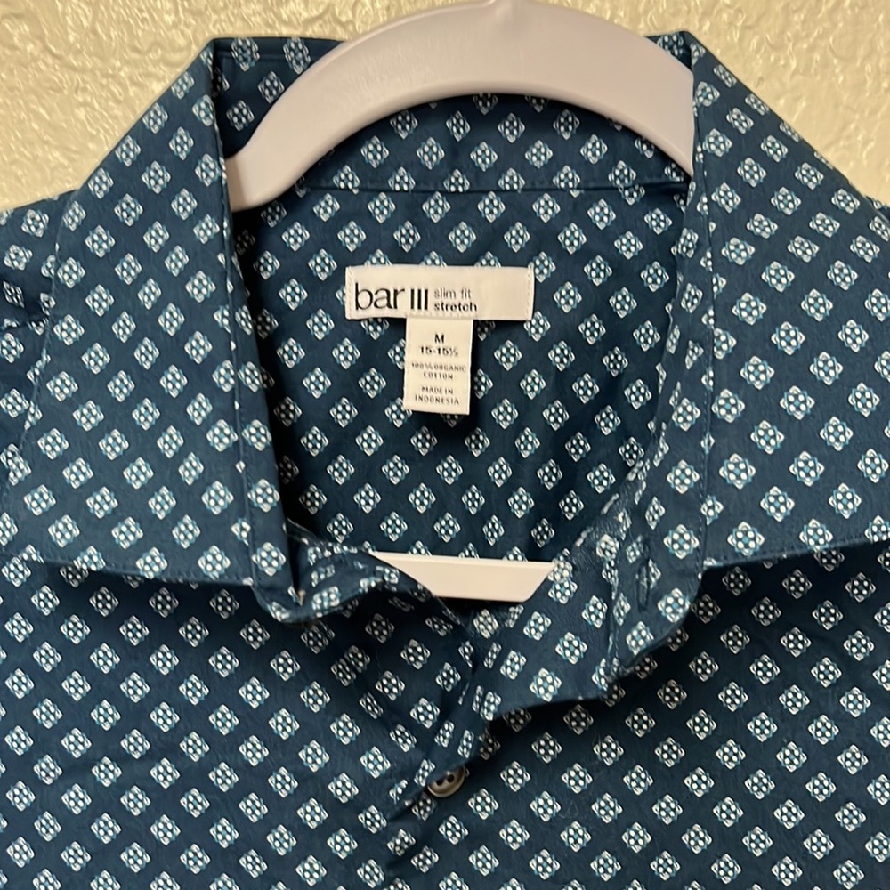 BAR III Mens Slim Fit Stretch Button Down Dress Shirt - Picture 7 of 14